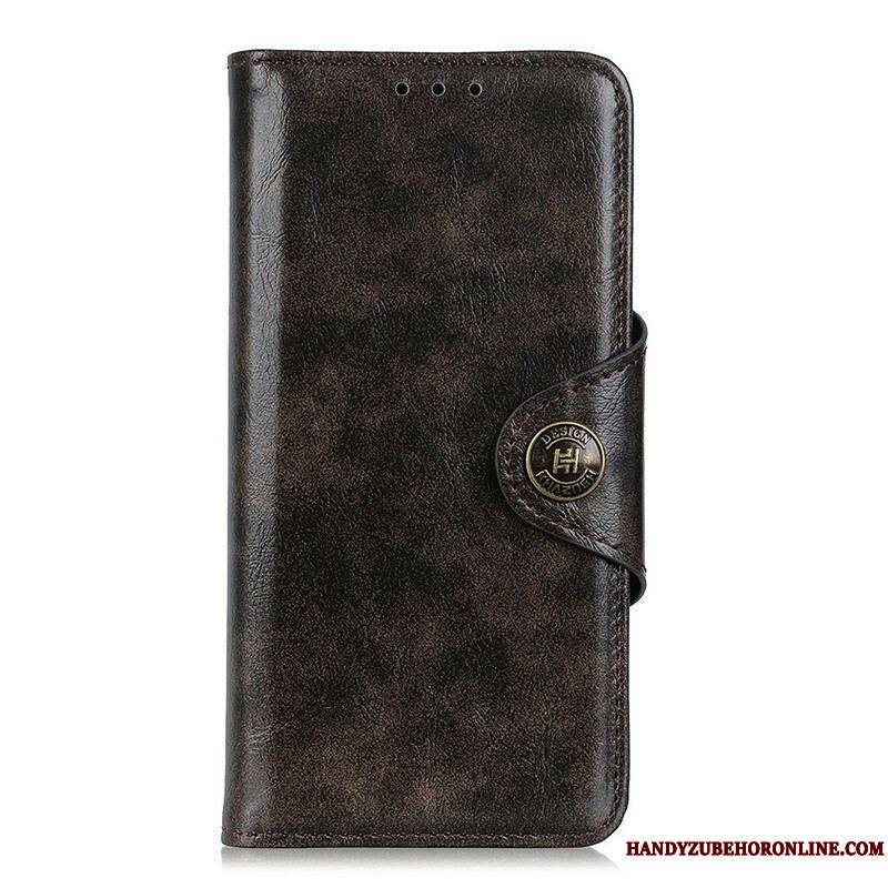 Housse Samsung Galaxy S21 FE Simili Cuir Bouton Verni