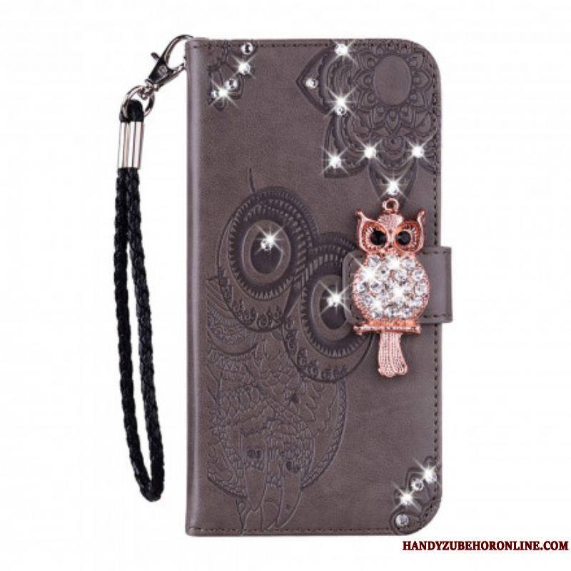 Housse Samsung Galaxy S21 Ultra 5G Hibou Mandala et Breloque