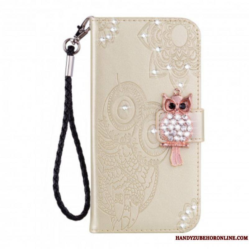 Housse Samsung Galaxy S21 Ultra 5G Hibou Mandala et Breloque