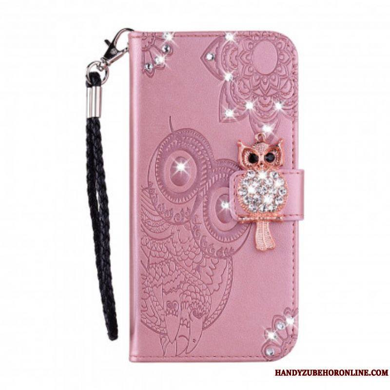 Housse Samsung Galaxy S21 Ultra 5G Hibou Mandala et Breloque