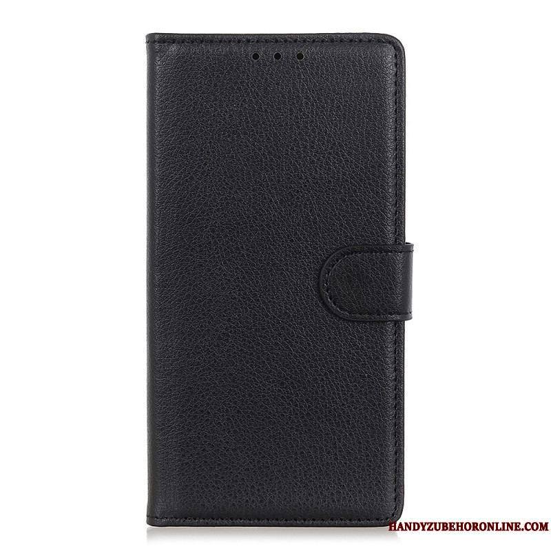 Housse Samsung Galaxy S22 5G Cuir Litchi Traditionnel