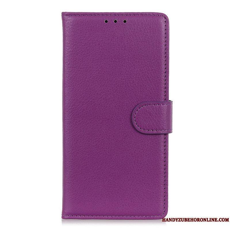 Housse Samsung Galaxy S22 5G Cuir Litchi Traditionnel