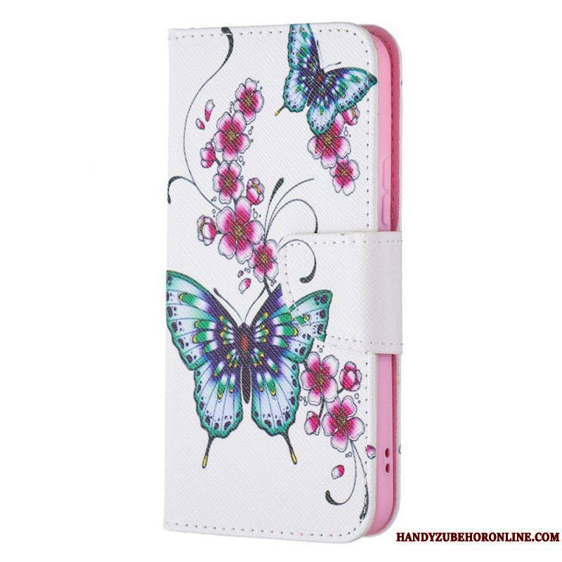 Housse Samsung Galaxy S22 5G Papillons Rois