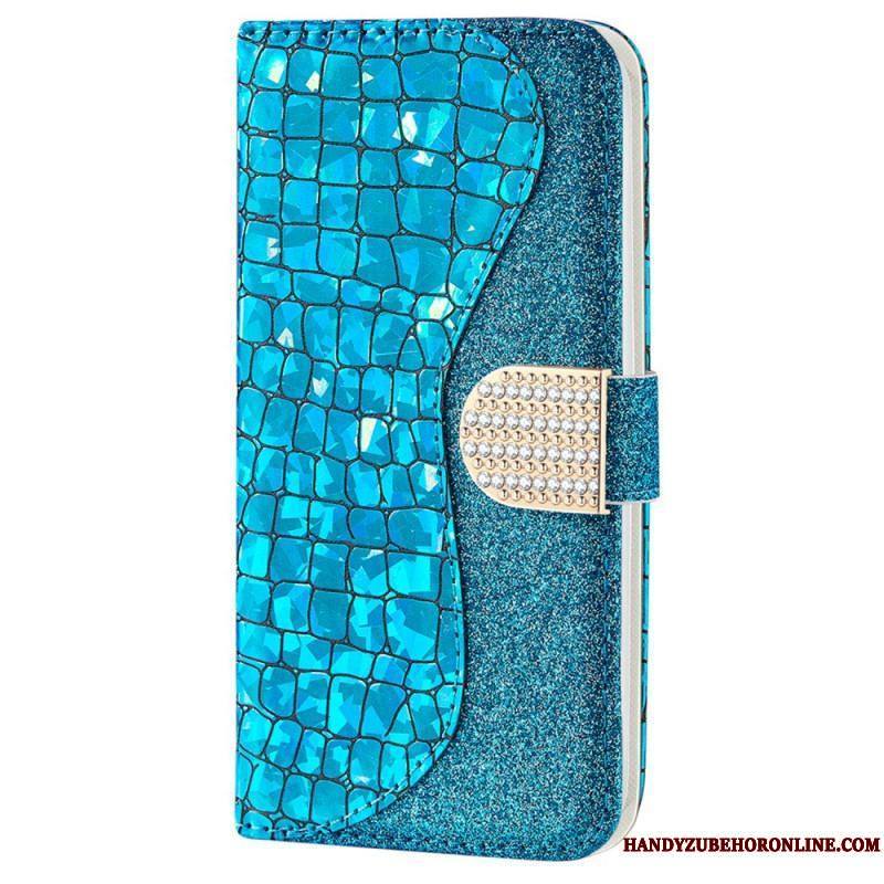 Housse Samsung Galaxy S22 Plus 5G Croco Diamants