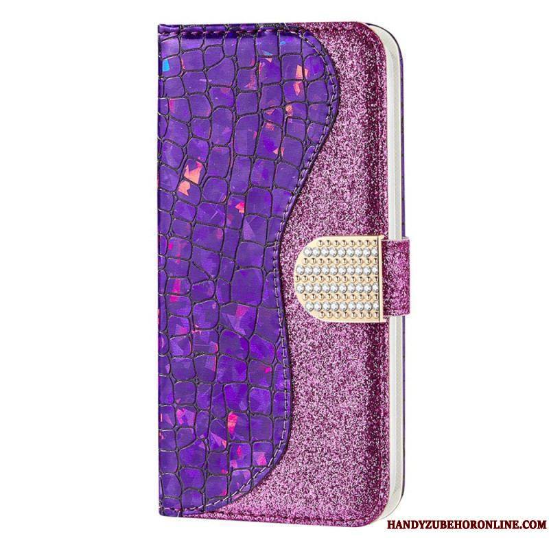 Housse Samsung Galaxy S22 Plus 5G Croco Diamants