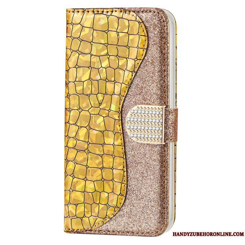 Housse Samsung Galaxy S22 Plus 5G Croco Diamants