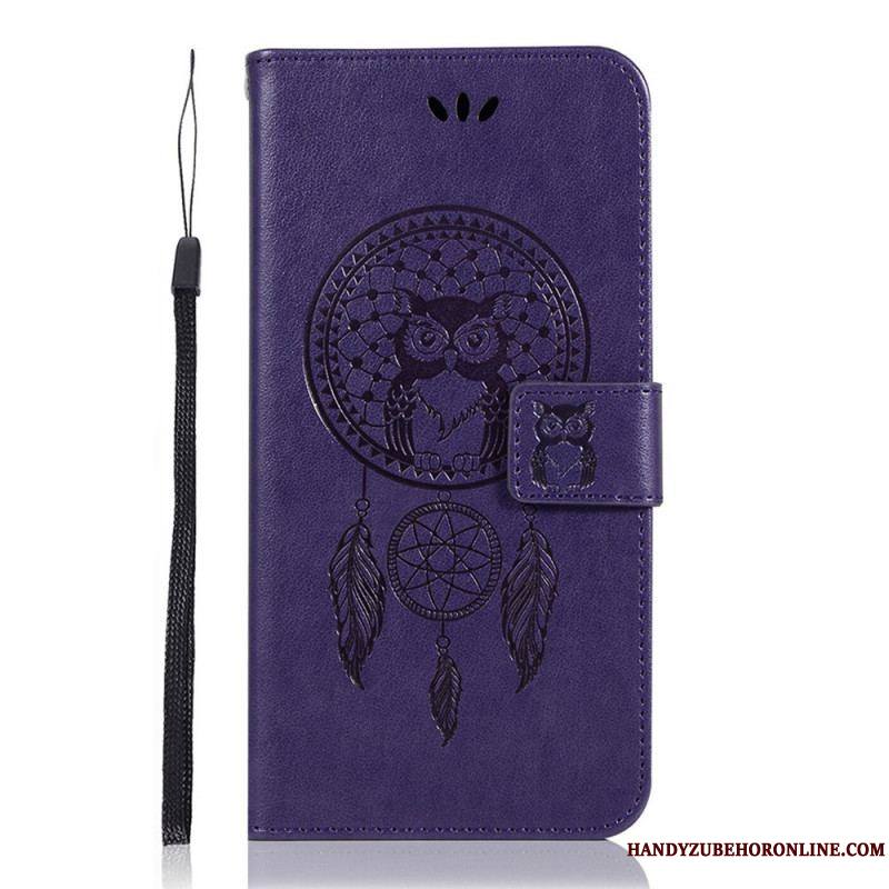 Housse Samsung Galaxy S22 Plus 5G Effet Cuir Attrape Rêves Hibou