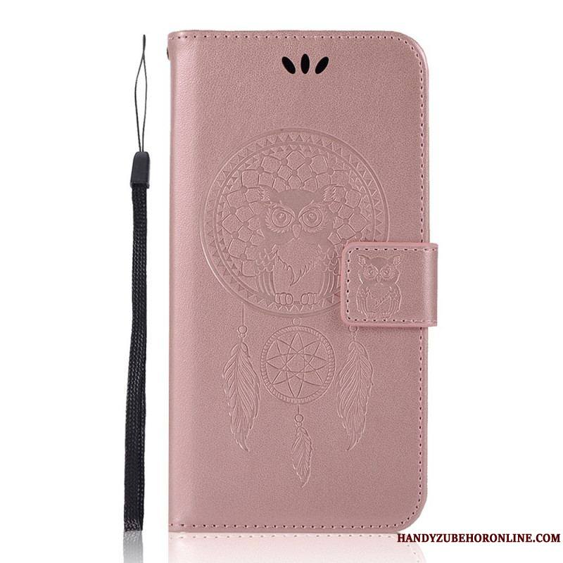 Housse Samsung Galaxy S22 Plus 5G Effet Cuir Attrape Rêves Hibou