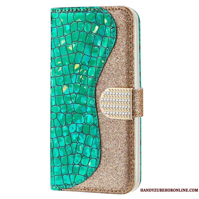 Housse Samsung Galaxy S23 5G Croco Diamants