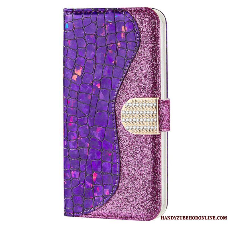 Housse Samsung Galaxy S23 5G Croco Diamants