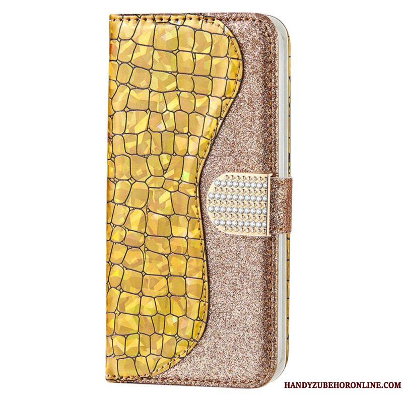 Housse Samsung Galaxy S23 5G Croco Diamants