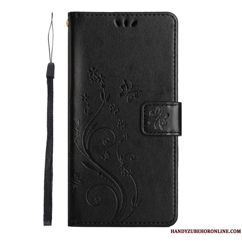 Housse Samsung Galaxy S23 5G Florale à Lanière