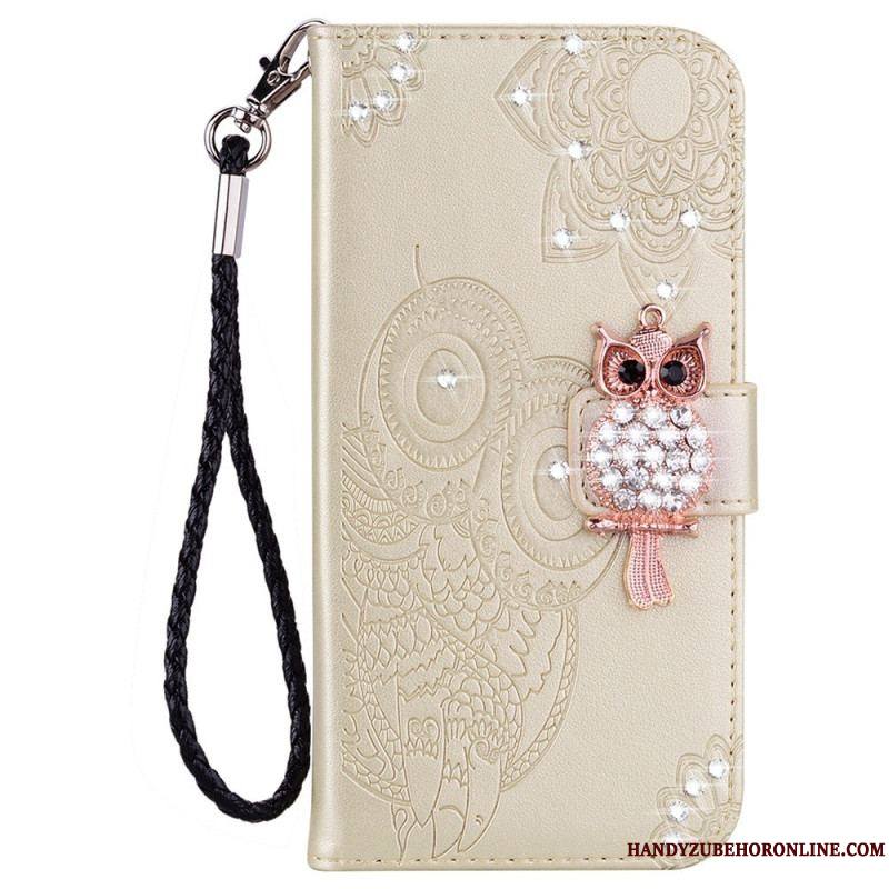 Housse Samsung Galaxy S23 5G Hibou Mandala et Breloque