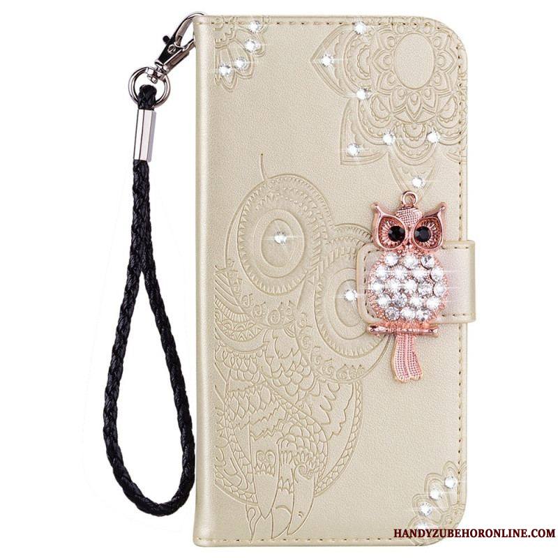 Housse Samsung Galaxy S23 5G Hibou Mandala et Breloque