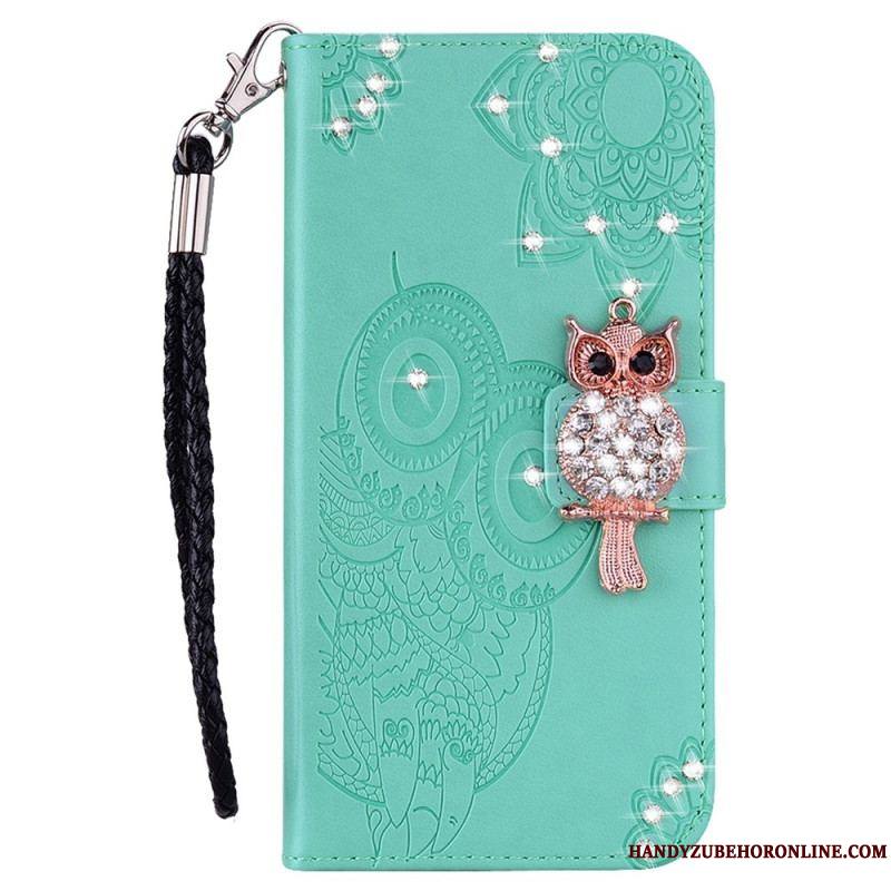 Housse Samsung Galaxy S23 5G Hibou Mandala et Breloque