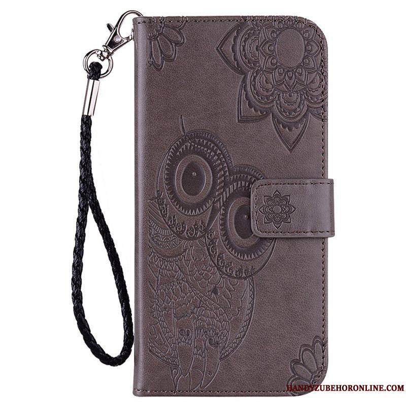 Housse Samsung Galaxy S23 5G Hibou Mandala et Lanière