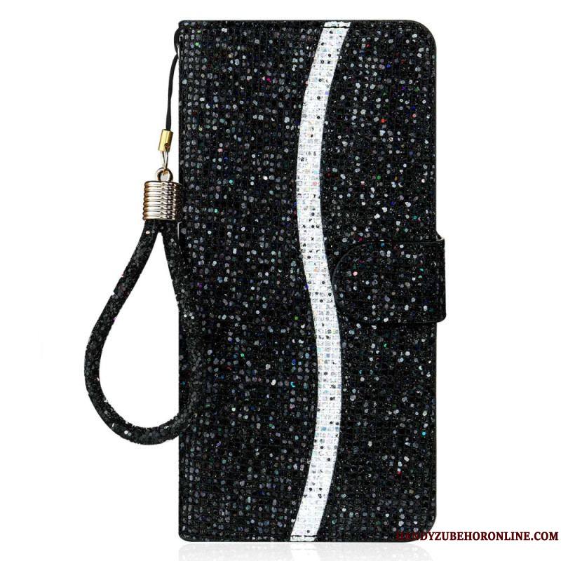 Housse Samsung Galaxy S23 5G Paillettes à Lanière