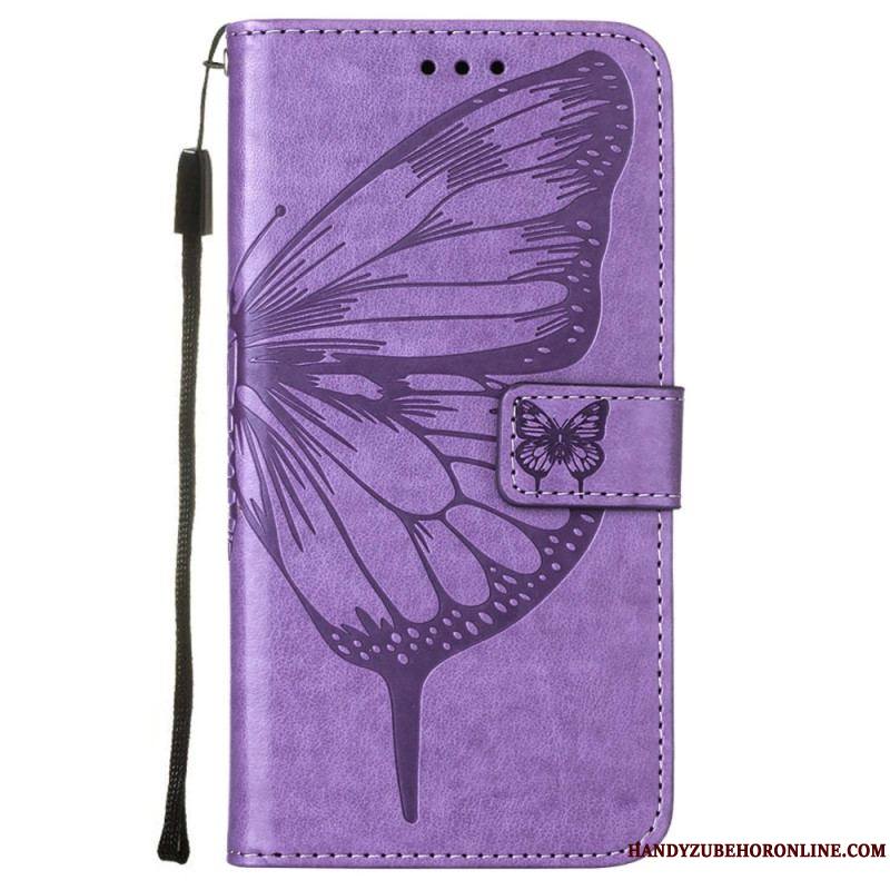 Housse Samsung Galaxy S23 5G Papillon Design avec Lanière