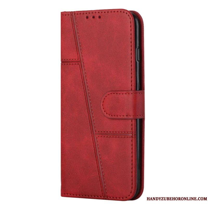 Housse Samsung Galaxy S23 5G Style Cuir Géométrique à Lanière