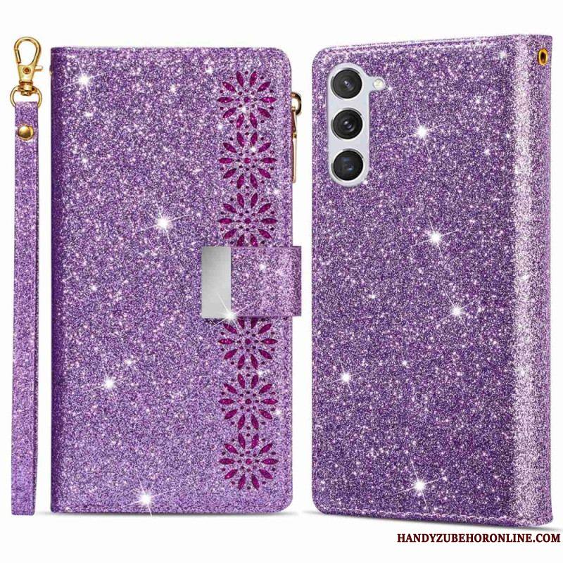 Housse Samsung Galaxy S23 Plus 5G Paillettes Portefeuille