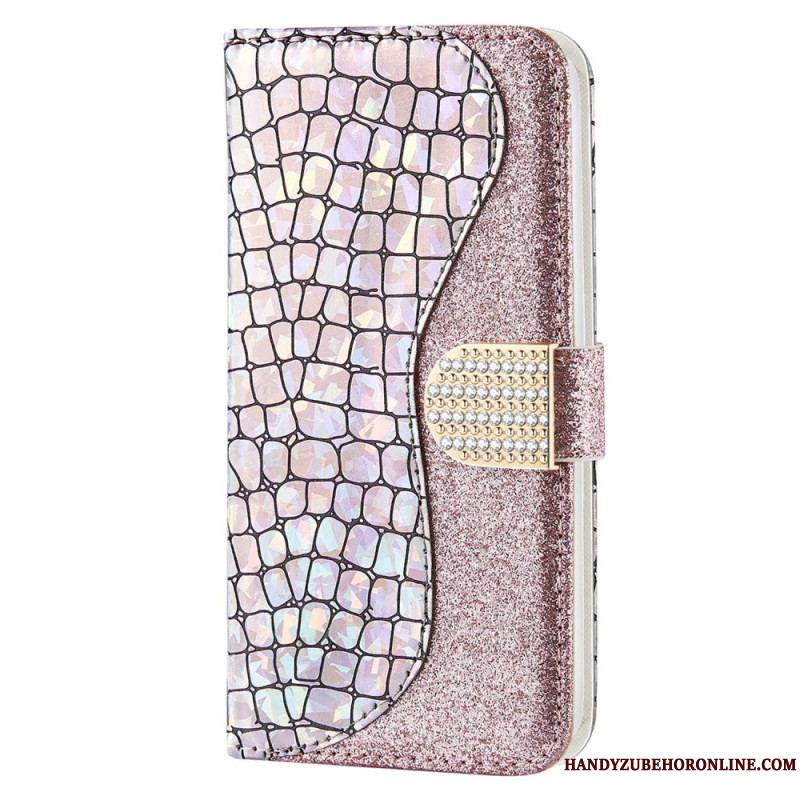 Housse Samsung Galaxy S23 Ultra 5G Croco Diamants