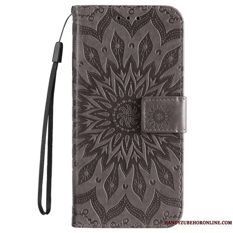 Housse Samsung Galaxy S23 Ultra 5G Mandala Soleil avec Lanière