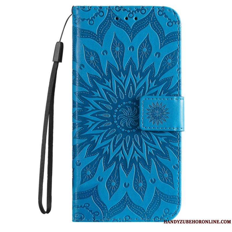 Housse Samsung Galaxy S23 Ultra 5G Mandala Soleil avec Lanière