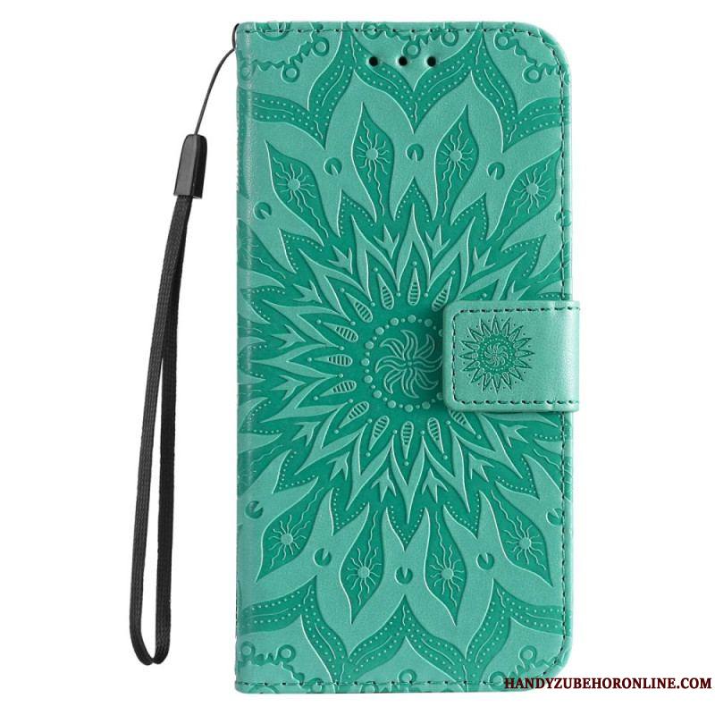 Housse Samsung Galaxy S23 Ultra 5G Mandala Soleil avec Lanière