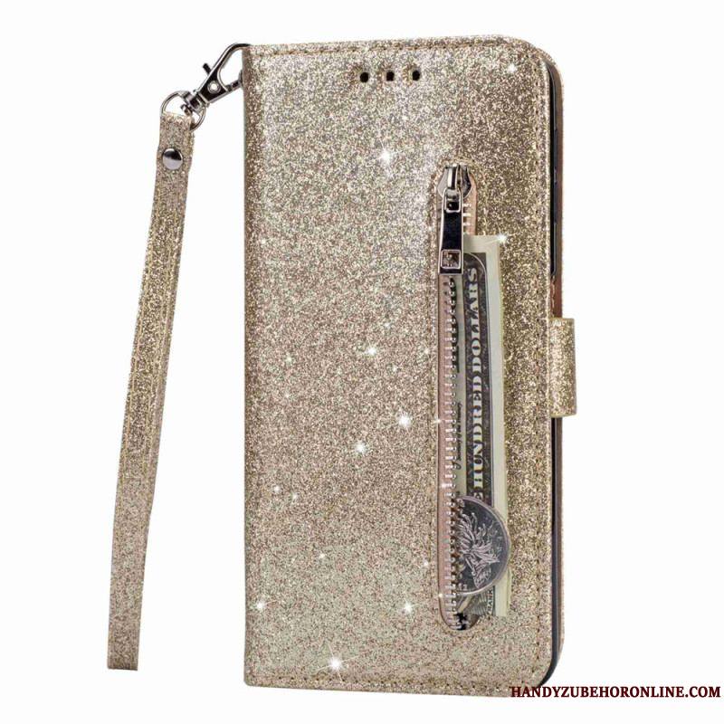 Housse Samsung Galaxy S23 Ultra 5G Porte-Monnaie Paillettes