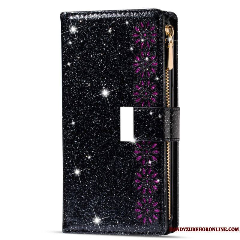 Housse Samsung Galaxy Z Fold 3 5G Paillettes Portefeuille Zip