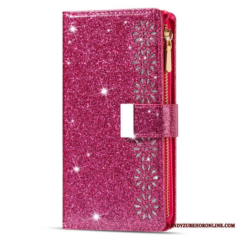 Housse Samsung Galaxy Z Fold 3 5G Paillettes Portefeuille Zip