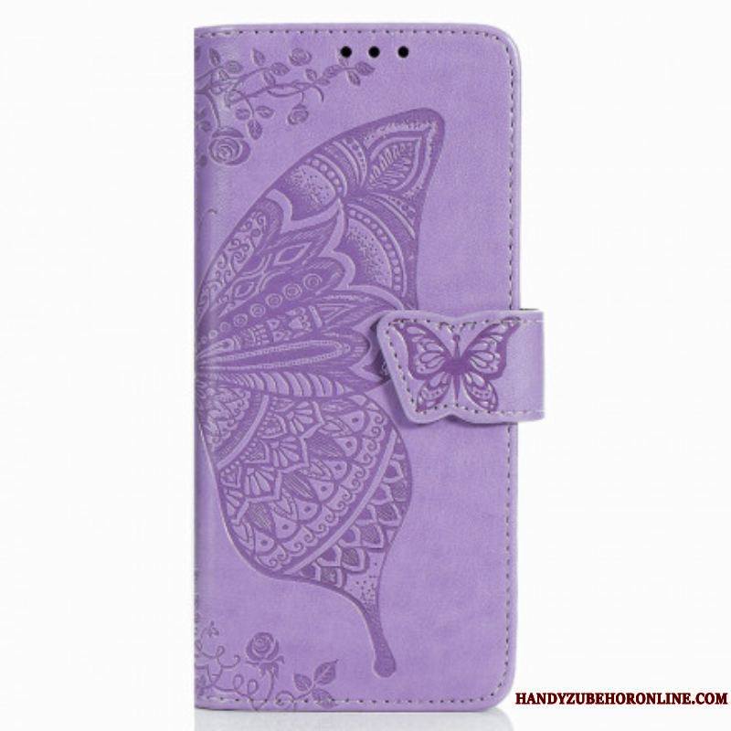 Housse Samsung Galaxy Z Fold 3 5G Papillon Design avec Lanière