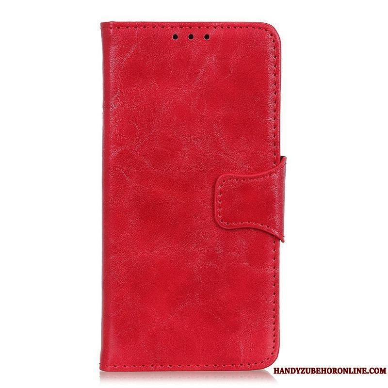 Housse Sony Xperia 1 IV Cuir Fendu Fermoir Vintage