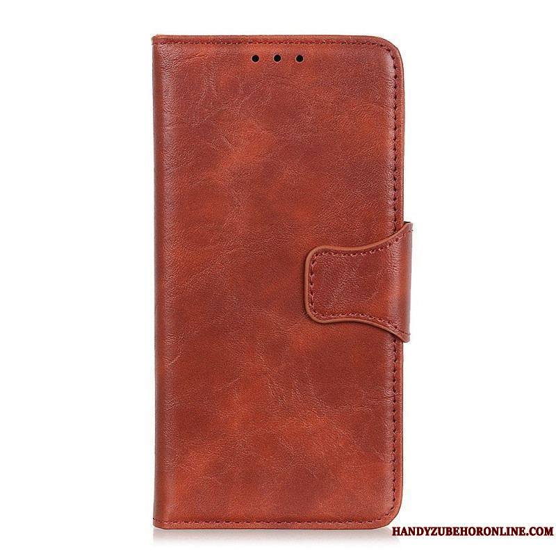 Housse Sony Xperia 1 IV Cuir Fendu Fermoir Vintage