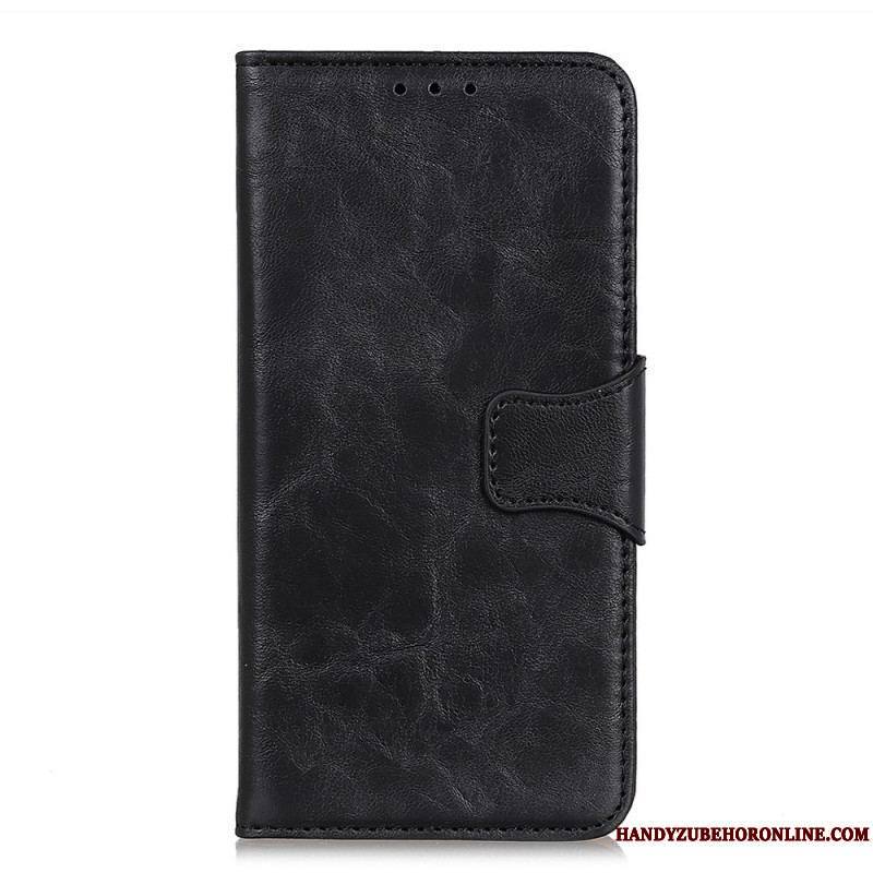 Housse Sony Xperia 10 IV Cuir Fendu Fermoir Vintage