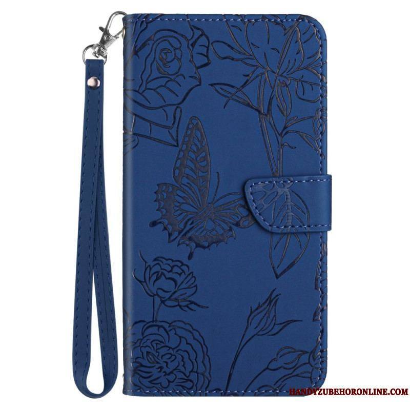 Housse Sony Xperia 5 IV Papillons avec Lanière
