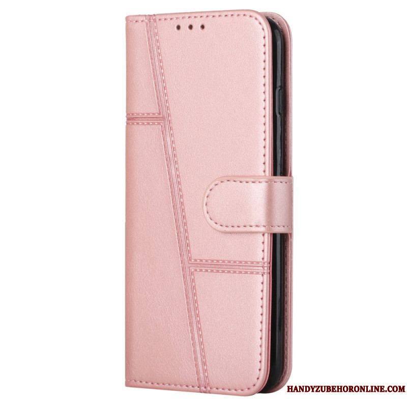 Housse Sony Xperia 5 IV Style Cuir Géométrique avec Lanière