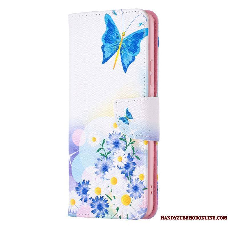 Housse  Xiaomi 12 / 12X  Papillons et Fleurs Peints