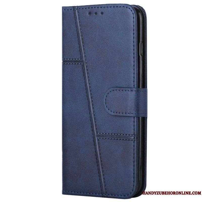 Housse Xiaomi 12 Lite Style Cuir Géométrique à Lanière
