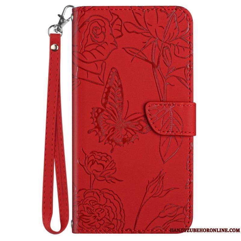 Housse Xiaomi 12T / 12T Pro Papillons avec Lanière