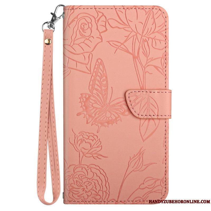 Housse Xiaomi 12T / 12T Pro Papillons avec Lanière