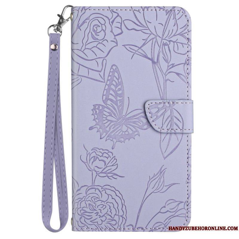 Housse Xiaomi 12T / 12T Pro Papillons avec Lanière