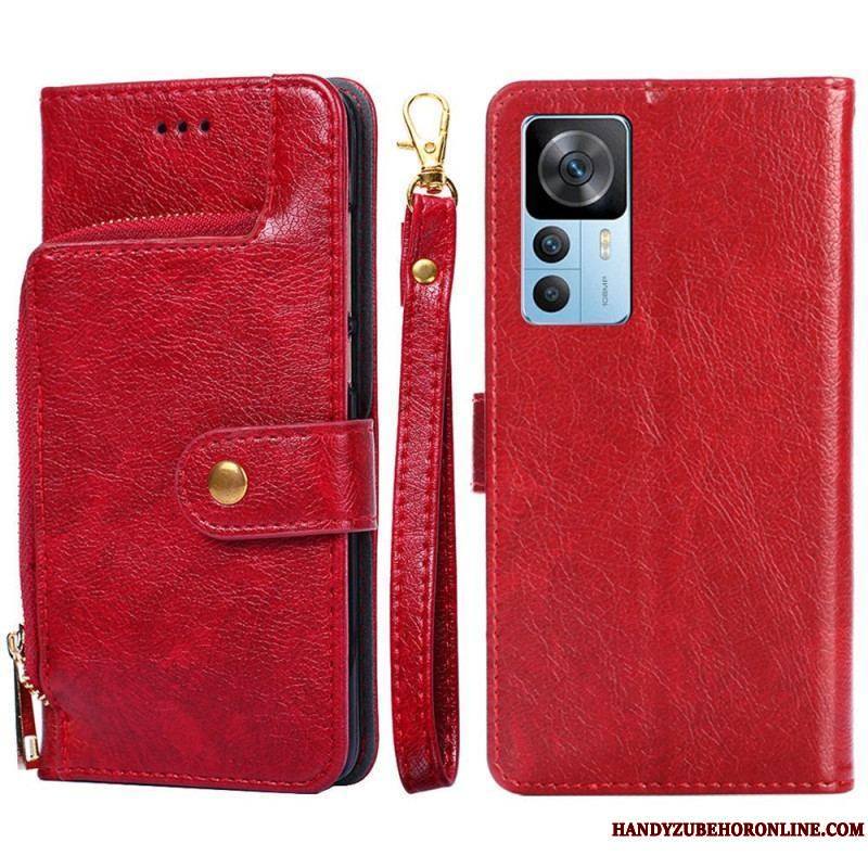 Housse Xiaomi 12T / 12T Pro Porte-Monnaie Frontal et Lanière