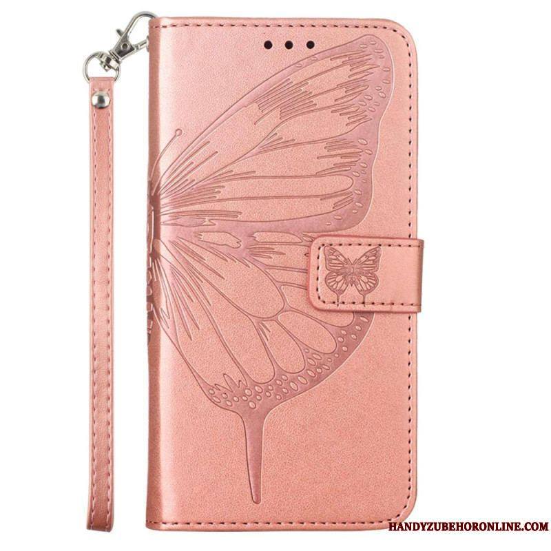 Housse Xiaomi 13 Lite Design Papillon avec Lanière