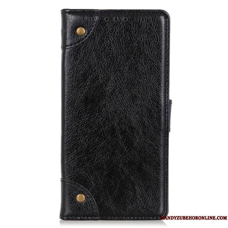 Housse Xiaomi 13 Pro Style Cuir Nappa Rivets Vintage