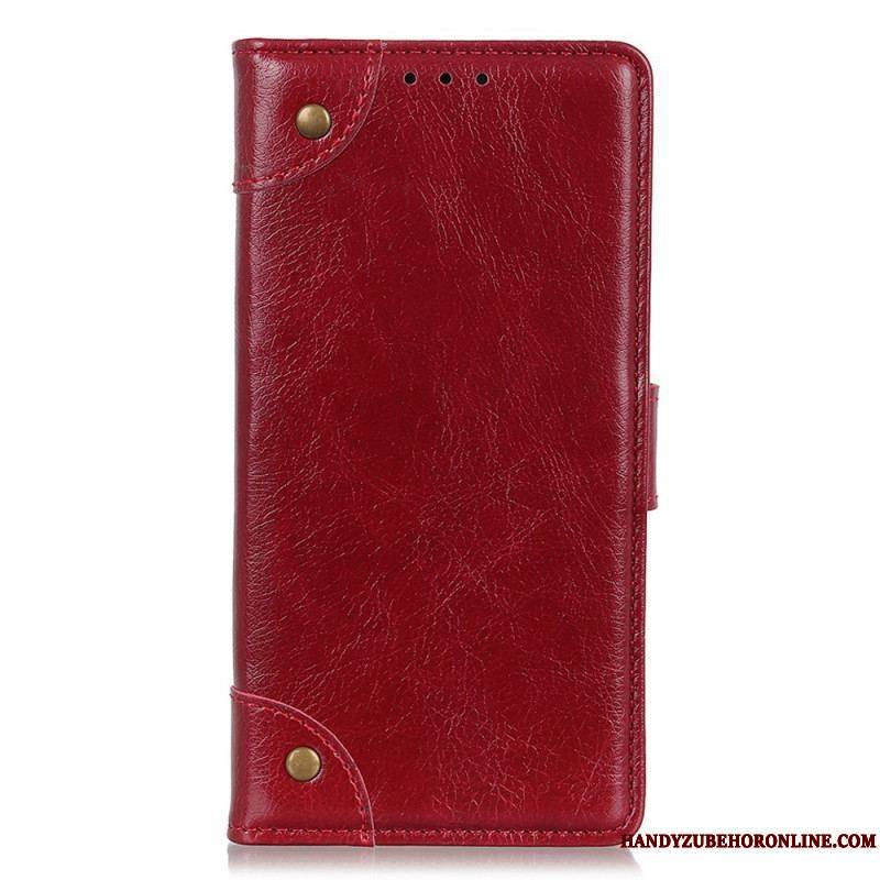 Housse Xiaomi 13 Pro Style Cuir Nappa Rivets Vintage