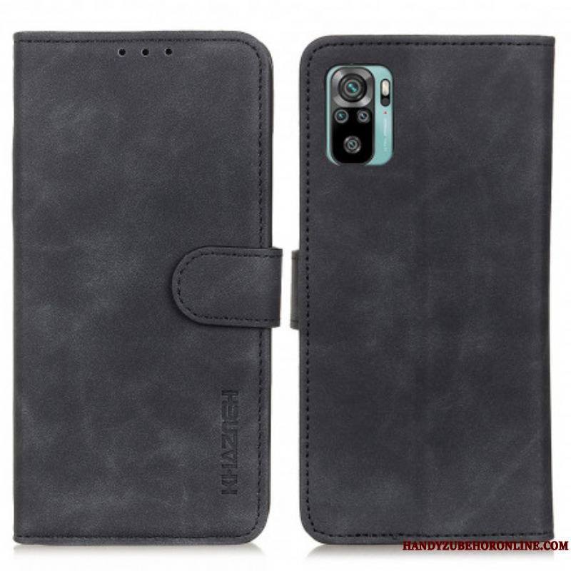 Housse Xiaomi Redmi Note 10/10S/Poco M5s Effet Cuir Vintage KHAZNEH