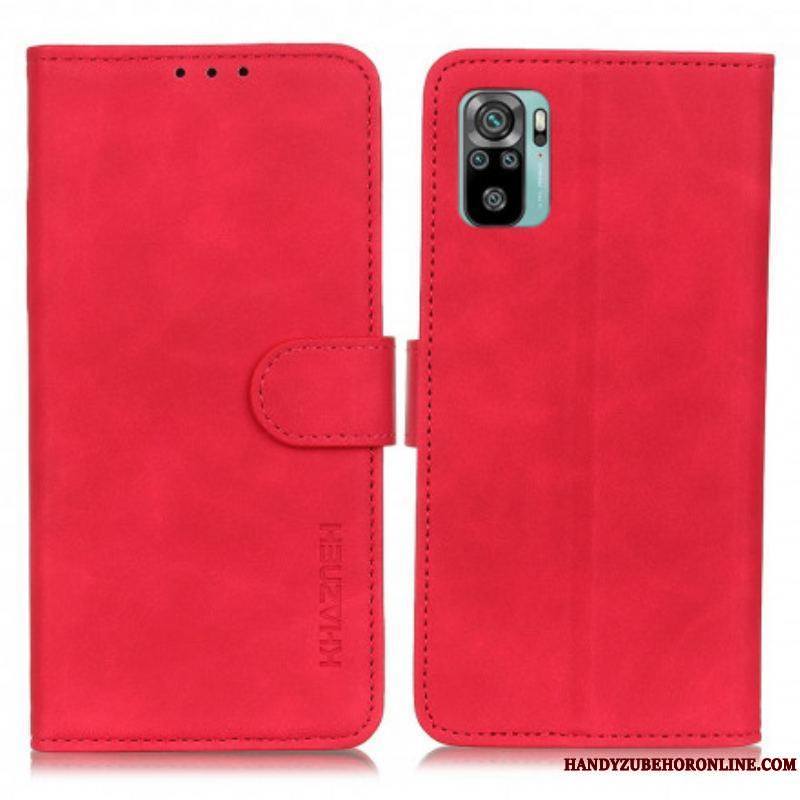 Housse Xiaomi Redmi Note 10/10S/Poco M5s Effet Cuir Vintage KHAZNEH