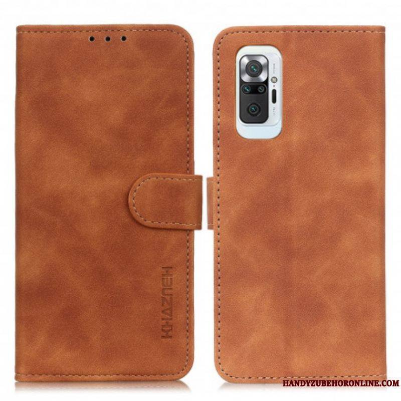 Housse Xiaomi Redmi Note 10 Pro Effet Cuir Vintage KHAZNEH