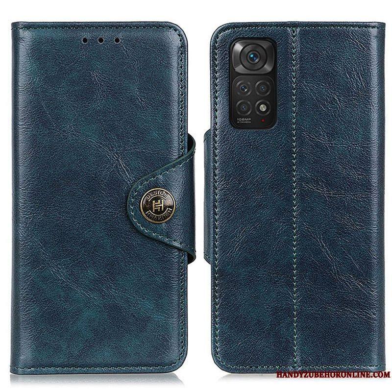 Housse Xiaomi Redmi Note 11 / 11s Simili Cuir Brillant Bouton